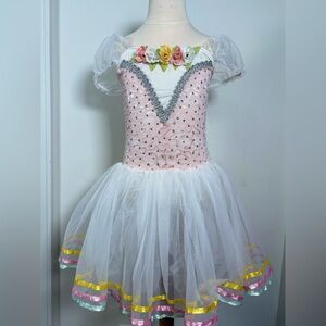 Pink & white ballet tutu dance costume 💖Child size large 🌸💗with surprise gift 💝
